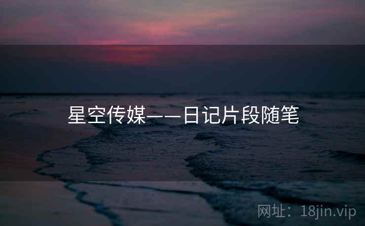 星空传媒——日记片段随笔